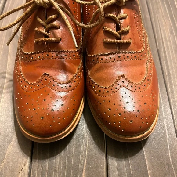 Wanted Babe Low Heel Oxford in Cognac - Picture 3 of 7